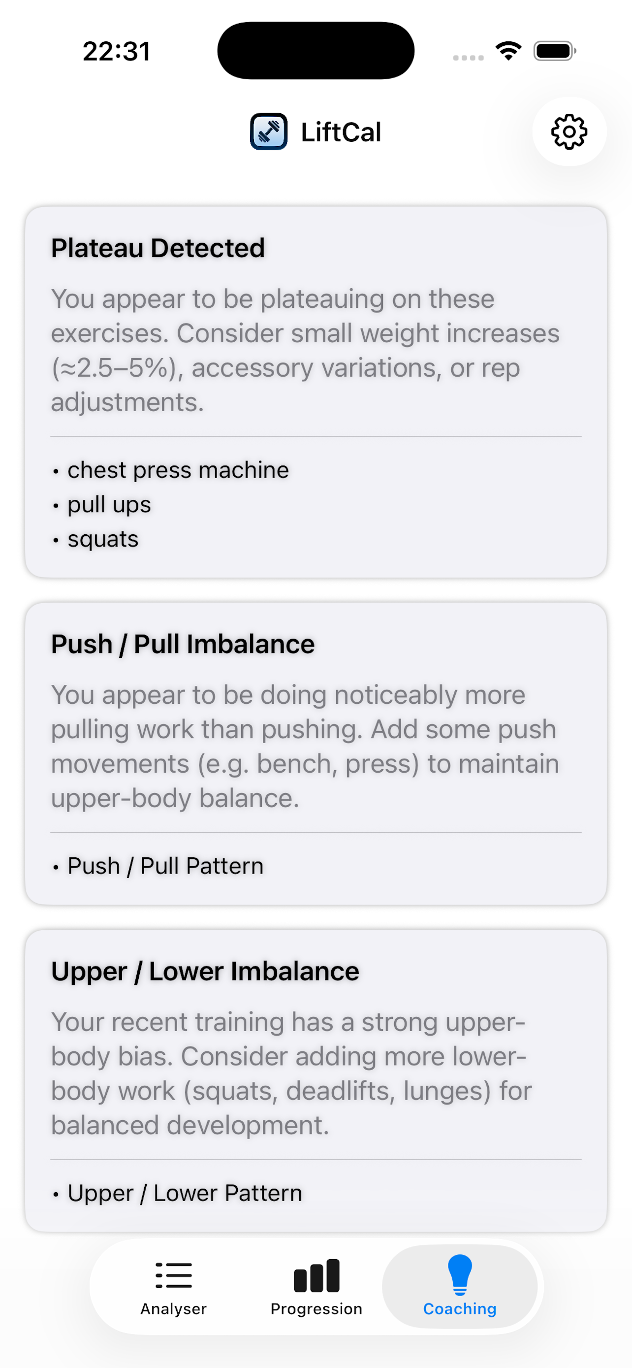 Coaching Screen